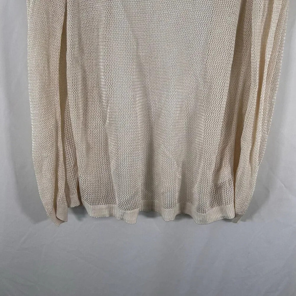 Ann Taylor Cardigan Women's Medium Off White Open Knit Open Front Long Sleeve - Picture 10 of 10